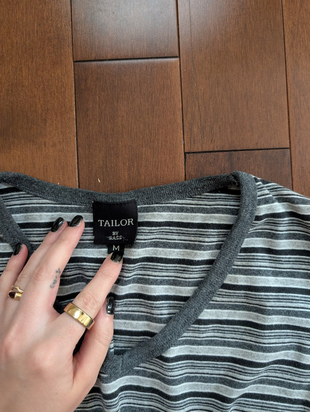 90s GREY STRIPED VINTAGE BOXY TANK TOP