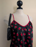 ROSE PRINT VINTAGE Y2K SATIN TANK TOP