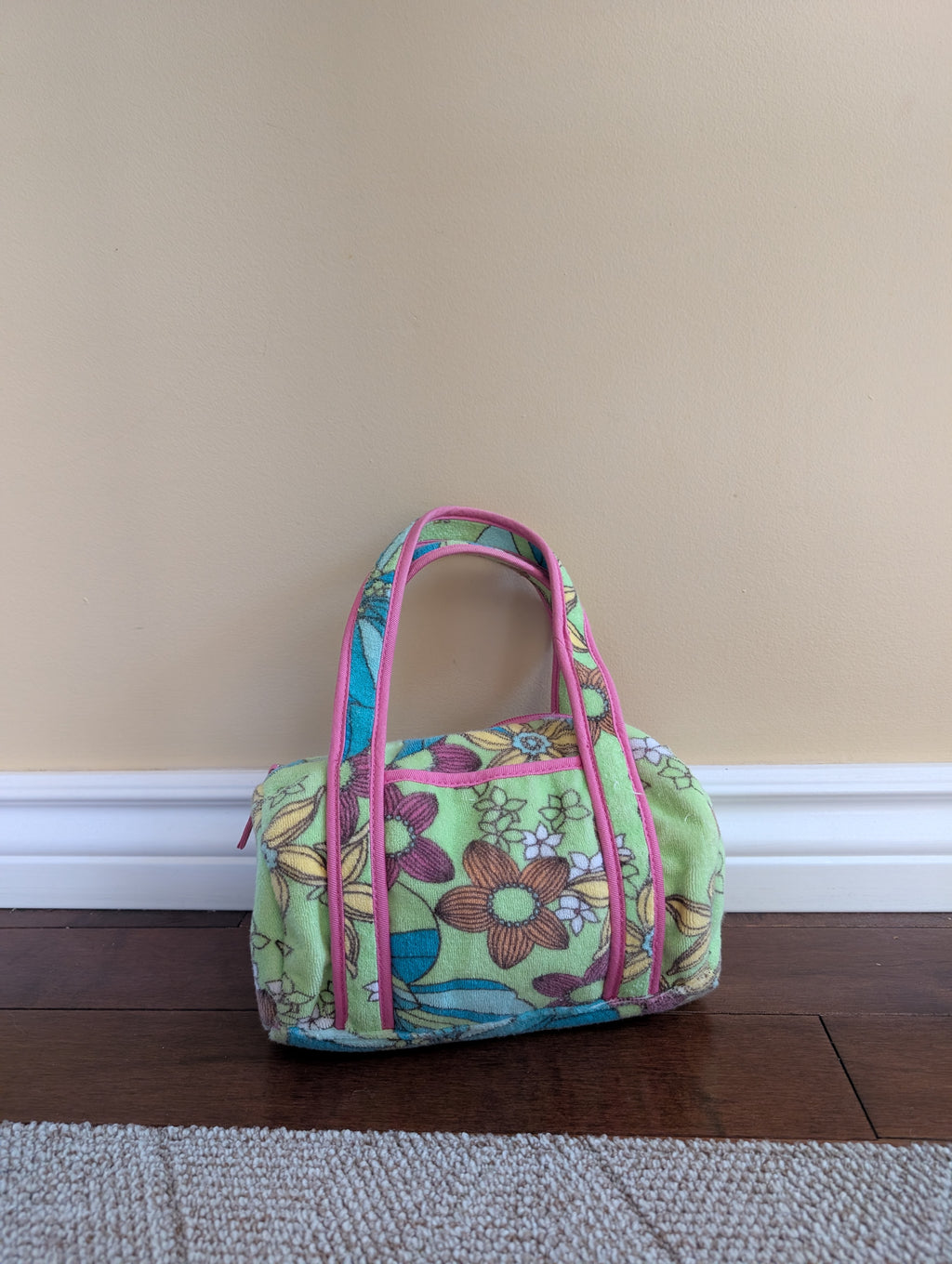 RETRO FLORAL TERRY CLOTH Y2K VINTAGE MINI BAG