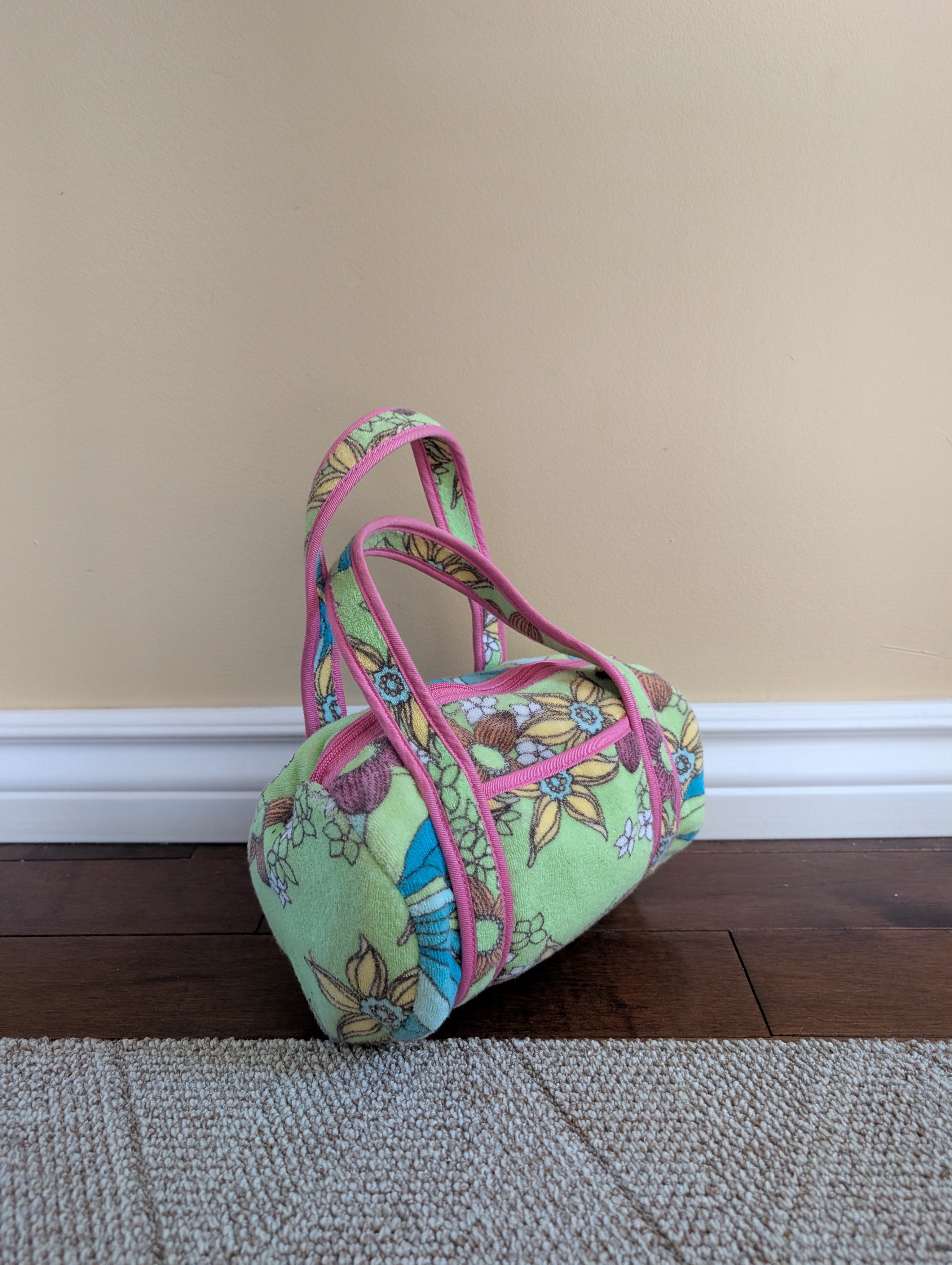 RETRO FLORAL TERRY CLOTH Y2K VINTAGE MINI BAG