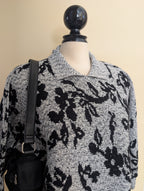 D'ALLAIRD'S FLORAL COLLARED VINTAGE KNIT SWEATER