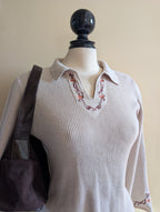 WHIMSY FLORAL DETAIL VINTAGE SWEATER