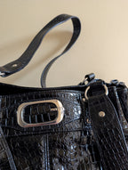 Y2K CROC PRINT VINTAGE SHOULDER BAG