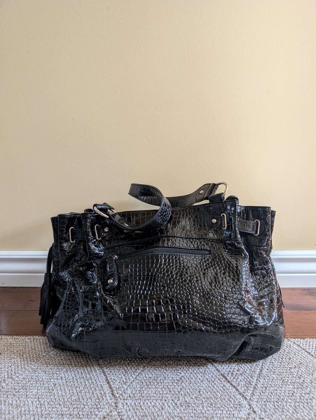 Y2K CROC PRINT VINTAGE SHOULDER BAG