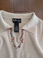 WHIMSY FLORAL DETAIL VINTAGE SWEATER
