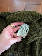 DARK GREEN STRIPED VINTAGE TURTLENECK SWEATER
