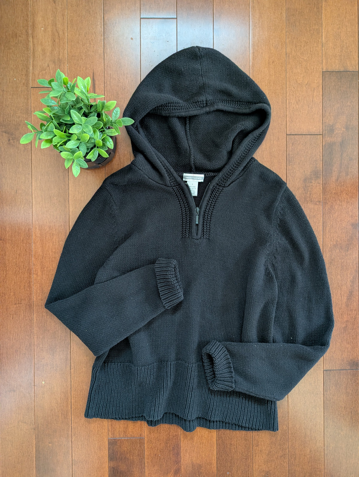 Y2K HOODED KNIT VINTAGE SWEATER