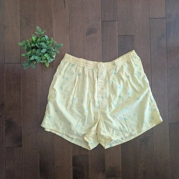 DITSY FLORAL PRINT VINTAGE 1990s BOXER PJ LOUNGE SHORTS