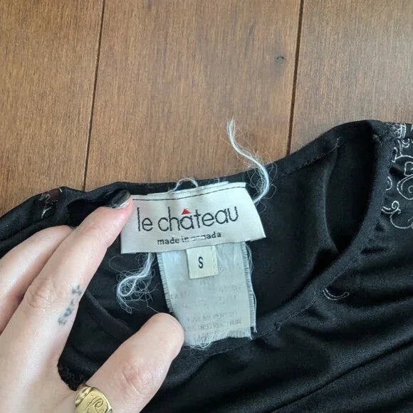 LE CHATEAU VINTAGE 1990s DRAGON PRINT VINTAGE MAXI DRESS