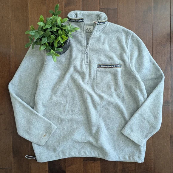 AZTEC DETAIL VINTAGE 1990s FLEECE QUARTER ZIP SWEATSHIRT