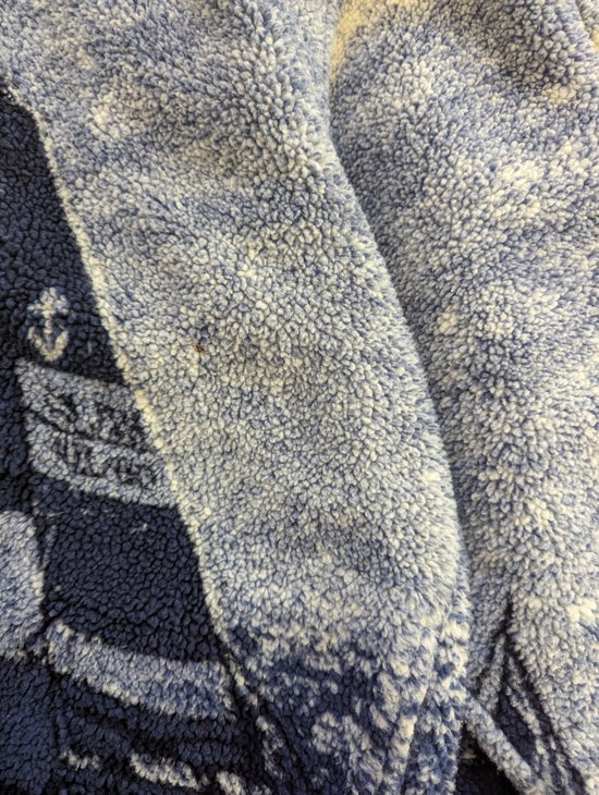 NORTHERN REFLECTIONS SAILBOAT PRINT VINTAGE FLEECE ZIP UP SWEATSHIRT