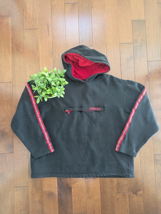 STARTER STRIPE SLEEVE DETAIL VINTAGE PULLOVER HOODIE