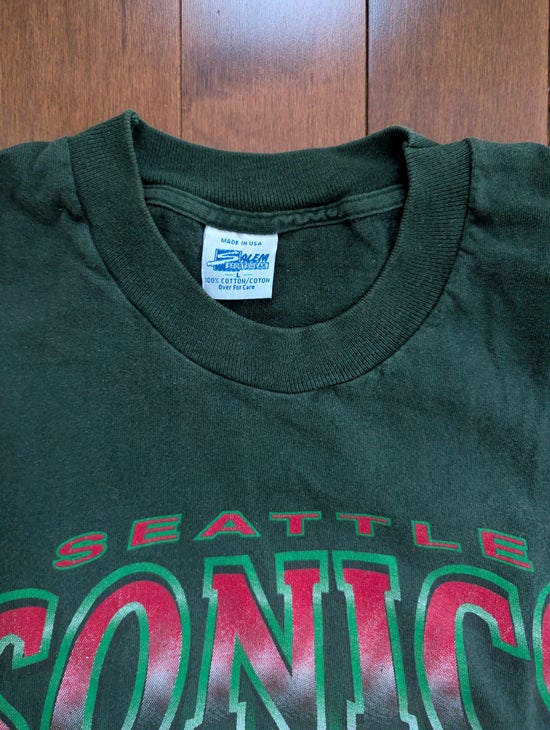 SEATTLE SONICS SALEM 1990s VINTAGE BIG LOGO TSHIRT