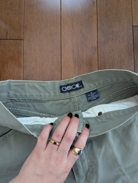 CHEROKEE GREEN WASHED VINTAGE 1990s JEAN SHORTS