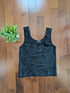 LINDA LINGERIE ROSE PRINT LACEY SILKY SATIN VINTAGE 1990s TANK TOP