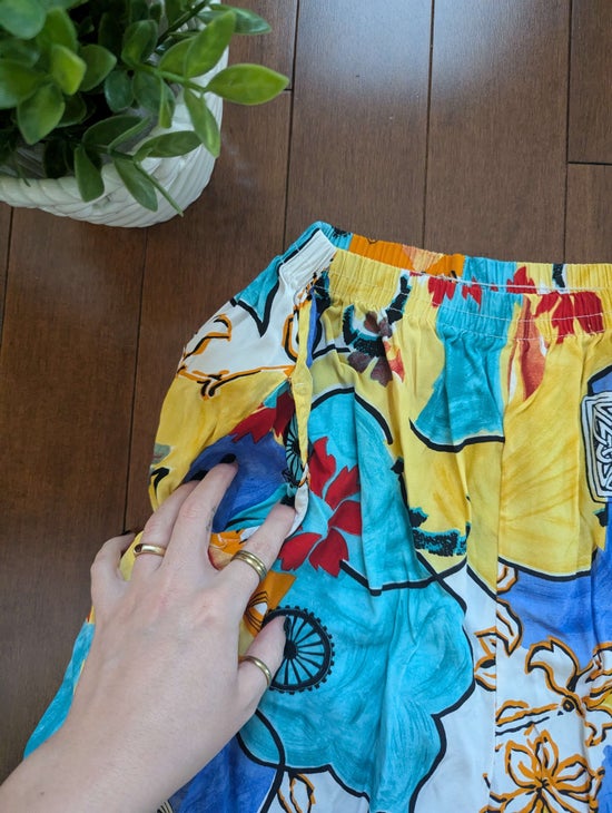 BEACHY PATCHWORK VINTAGE FLOWY SHORTS