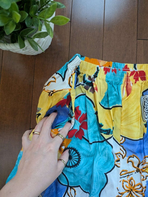 BEACHY PATCHWORK VINTAGE FLOWY SHORTS
