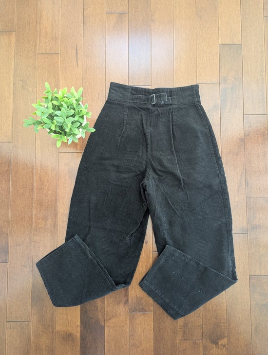 ESPRIT 1990s VINTAGE BLACK CORDUROY TROUSER PANTS