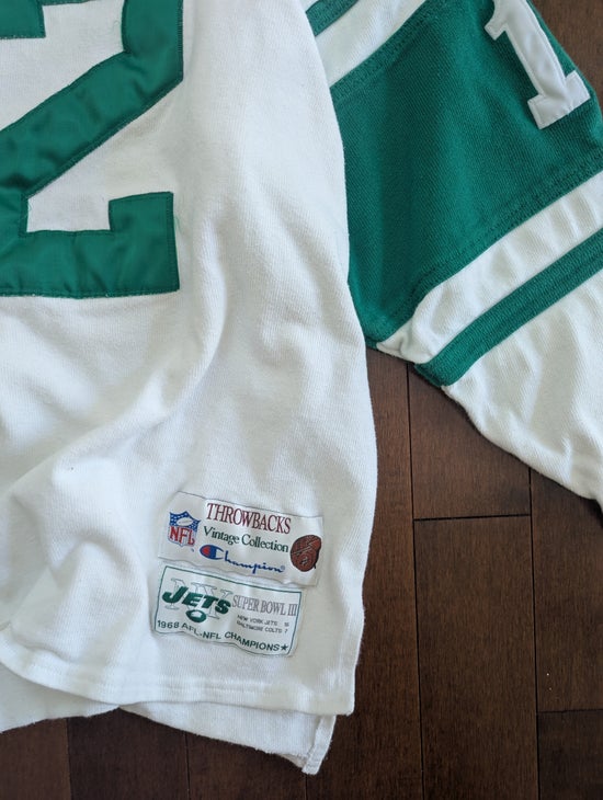 NEW YORK JETS JOE NAMATH VINTAGE CHAMPION SWEATER JERSEY