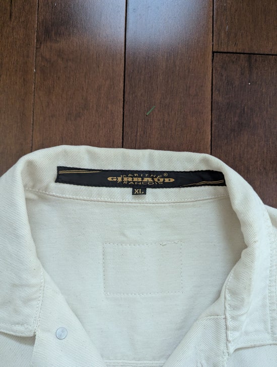 MARITHE & FRANCOIS GIRBAUD CREAM BEIGE 1990s VINTAGE DENIM JACKET