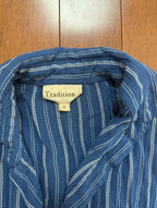 SLEEVELESS PINSTRIPE VINTAGE 1990s COLLARED BUTTON UP DRESS