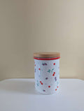 BERRIES JUBILEE FRUIT PRINT VINTAGE 1990s CERAMIC JAR WITH WOOD LID