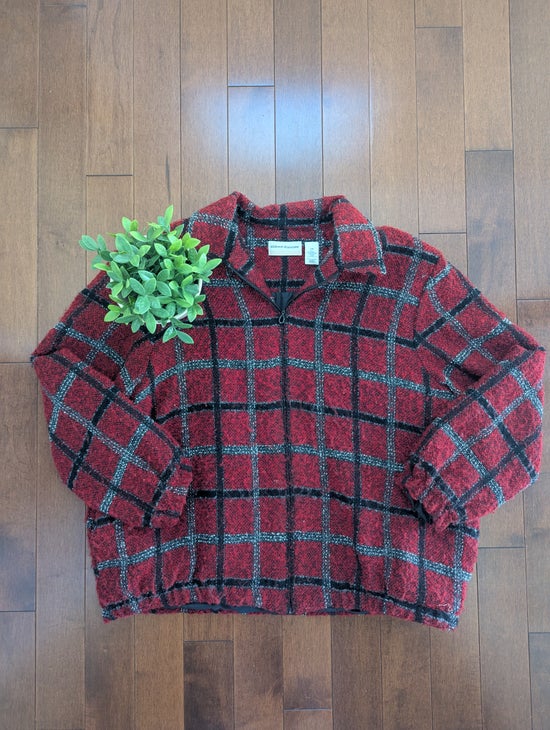 ALFRED DUNNER PLAID PRINT VINTAGE Y2K LIGHTWEIGHT FLANNEL JACKET