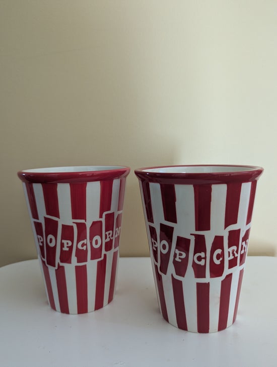JOSHUA MAXWELL STUDIO RETRO STYLE POPCORN BUCKET BOWLS