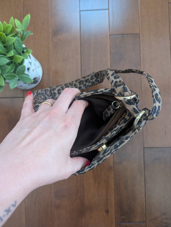 NINE WEST Y2K VINTAGE LEOPARD PRINT MINI SHOULDER BAG
