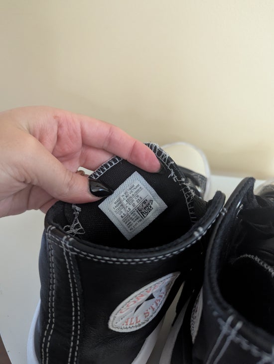 CONVERSE CHUCK TAYLOR ALLSTAR MOVE BLACK LEATHER PLATFORM HI TOP SNEAKERS