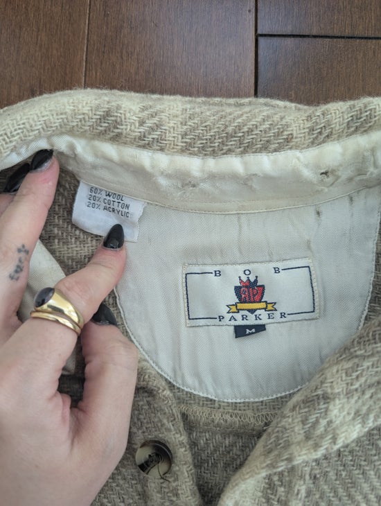 NEUTRAL WOOL 1980s KNIT VINTAGE FLANNEL BUTTON UP SHIRT