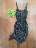 JACOB DITSY BLACK FLORAL PRINT VINTAGE 1990s DRESS