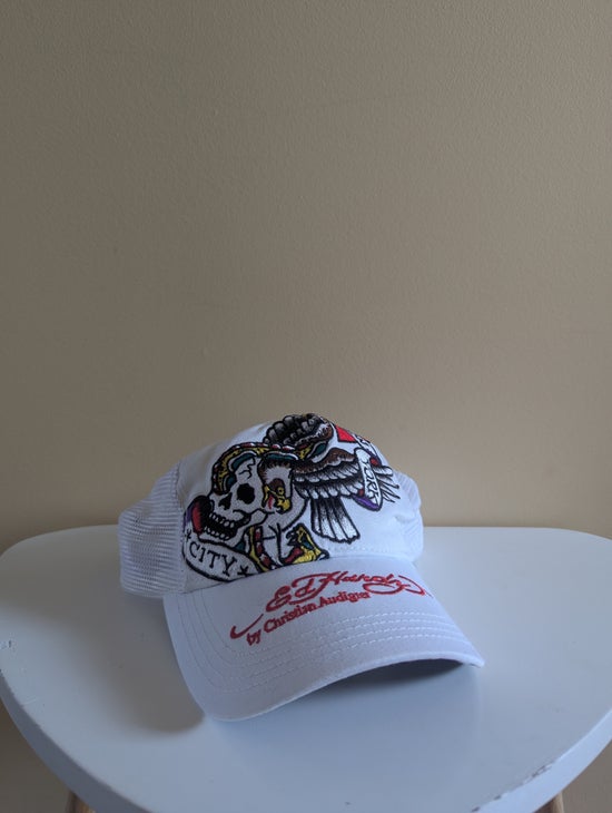 ED HARDY Y2K 2000s VINTAGE TATTOO TRUCKER HAT
