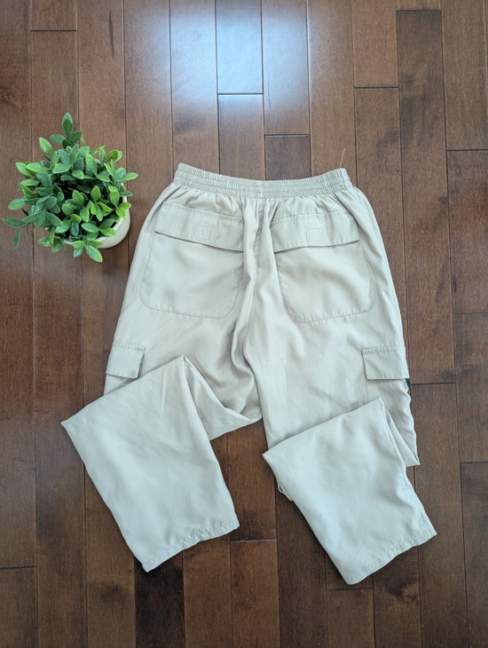NIKE  1990s NEUTRAL NYLON SWISHY VINTAGE SWEATPANTS