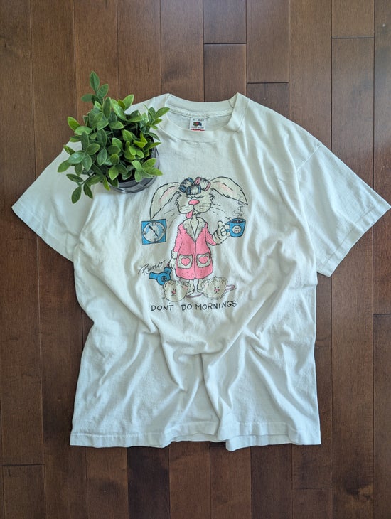 HL MILLER RENO 'I DON'T DO MORNINGS' 1988 VINTAGE GRAPHIC TSHIRT