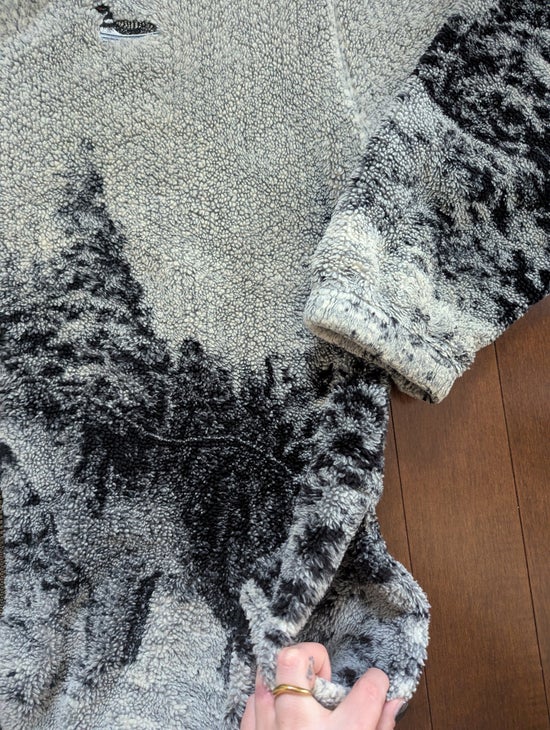 WINTER WOLF NATURE FLEECE ZIP UP VINTAGE SWEATSHIRT