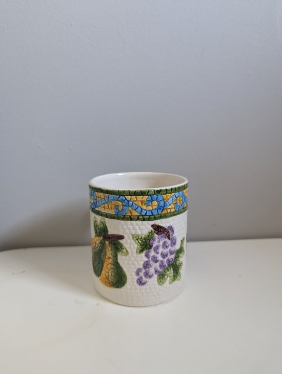 JAY IMPORT CO MOSAIC FRUITS 1997 VINTAGE MUG