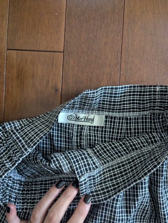 DITSY GINGHAM PLAID VINTAGE  1990s HIGH WAIST TROUSER SHORTS