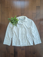 TEDDY BEAR PRINT VINTAGE FLEECE BUTTON UP SWEATER CARDIGAN