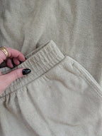 SIMONS SAGE GREEN VINTAGE Y2K TERRY CLOTH BUTTON UP TOP & SHORTS SET