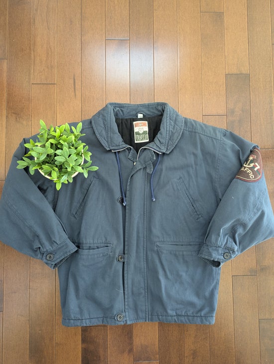 TRAFFIC CLOTHING COMPANY FADED BLUE VINTAGE 1990s UTILITY WORKWEAR JACKET