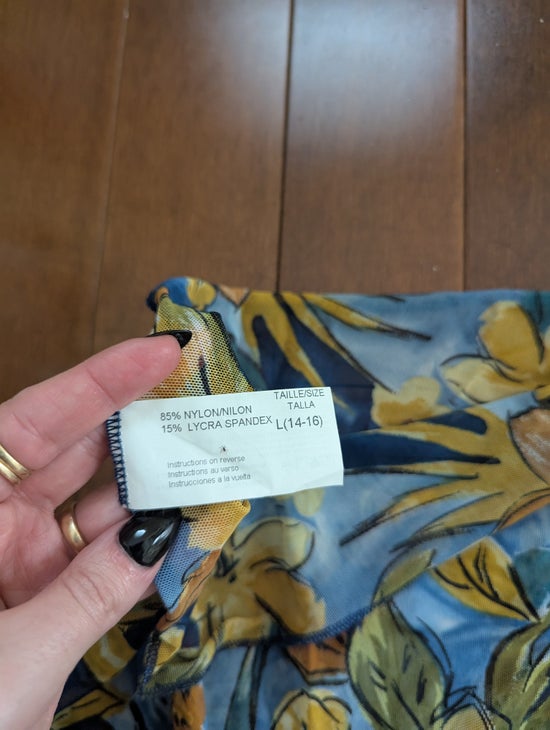 FLORAL PRINT VINTAGE Y2K WRAP SARONG SWIMSUIT COVER UP