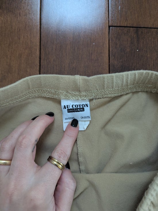 AU COTTON BASIC TAN VINTAGE 1990s COTTON SWEATPANTS