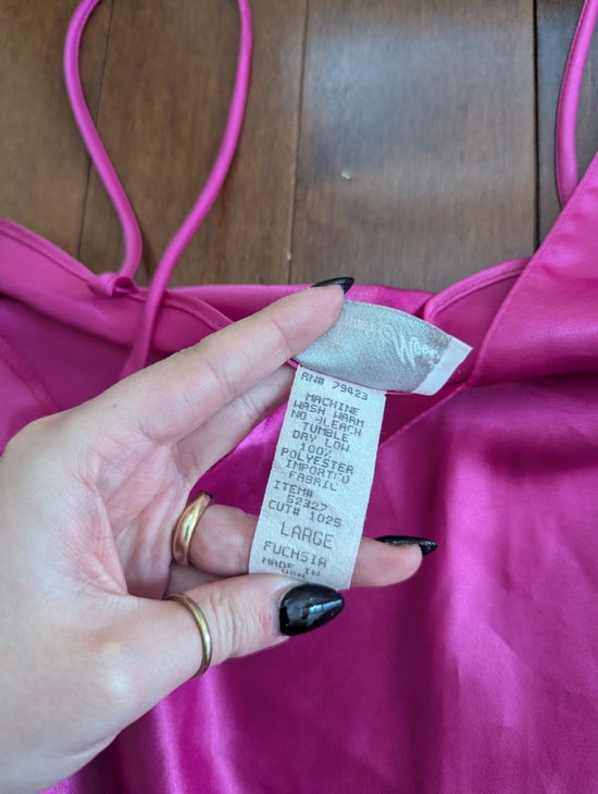 INNER MOST HOT PINK SILKY SATIN VINTAGE 1990s SLIP DRESS