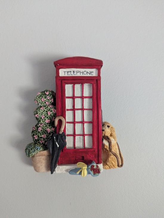 MICHAEL'S SUMMER BREEZE 2401 'WAITING AT THE PHONE BOOTH' VINTAGE 1989 WALL DECOR