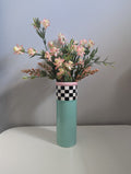 FITZ & FLOYD 1985 FANTASY FAIR PASTEL CHECKERED VINTAGE VASE