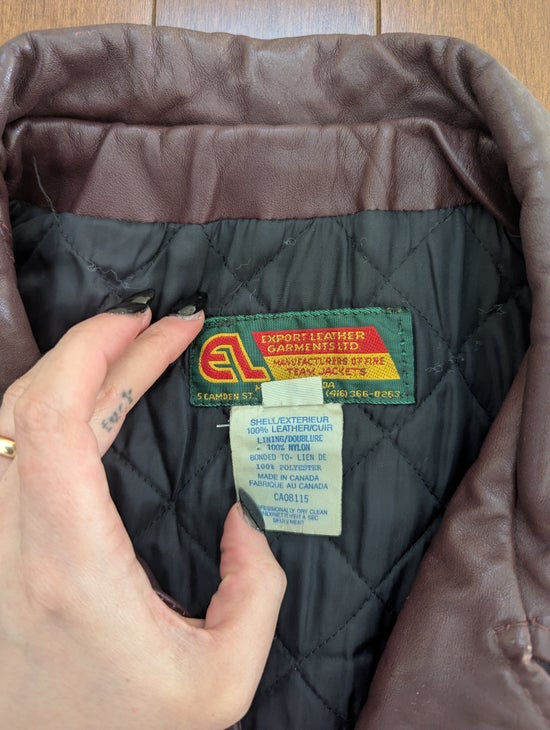 MCMASTER UNIVERSITY LEATHER 1980s VINTAGE VARSITY JACKET