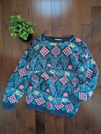 CLIMAX BY SACHA FLORAL CHUNKY KNIT VINTAGE 1990s SWEATER