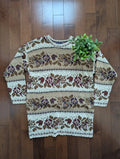 FLORAL PRINT VINTAGE KNIT SWEATER