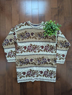 FLORAL PRINT VINTAGE KNIT SWEATER